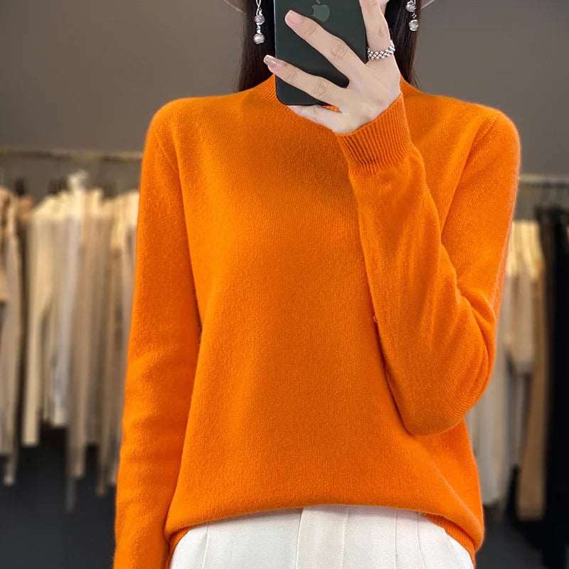100% Merino Wool Sweater Women Knitwear