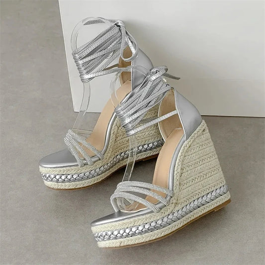 Women Ankle Strap Platform High Heel wedges