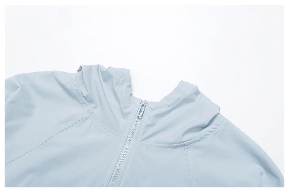 Long sleeved zipper front pocket sports jacket