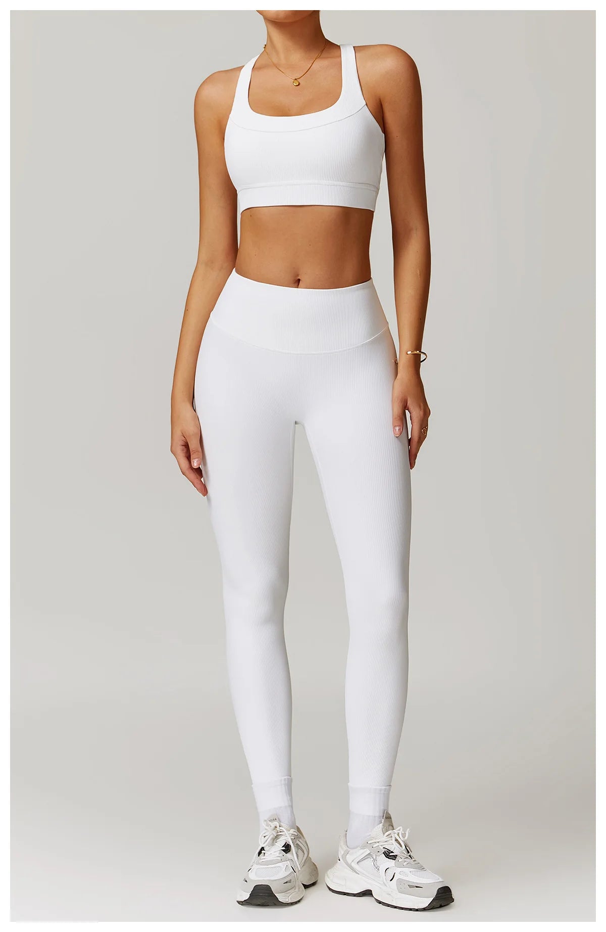 Ribbed Fitness Gym Workout Push Up Sports Bra & Leggings Set