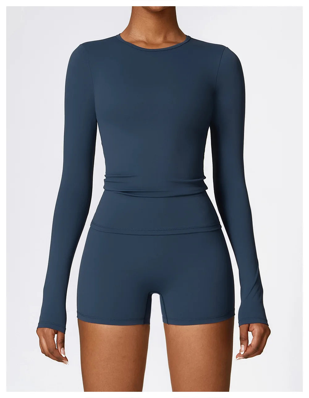 Long Sleeve round neck Running Fitness Gym crop top