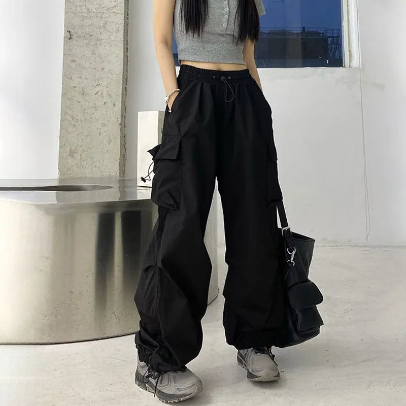 New Streetwear Hip Hop Cargo Pants Black
