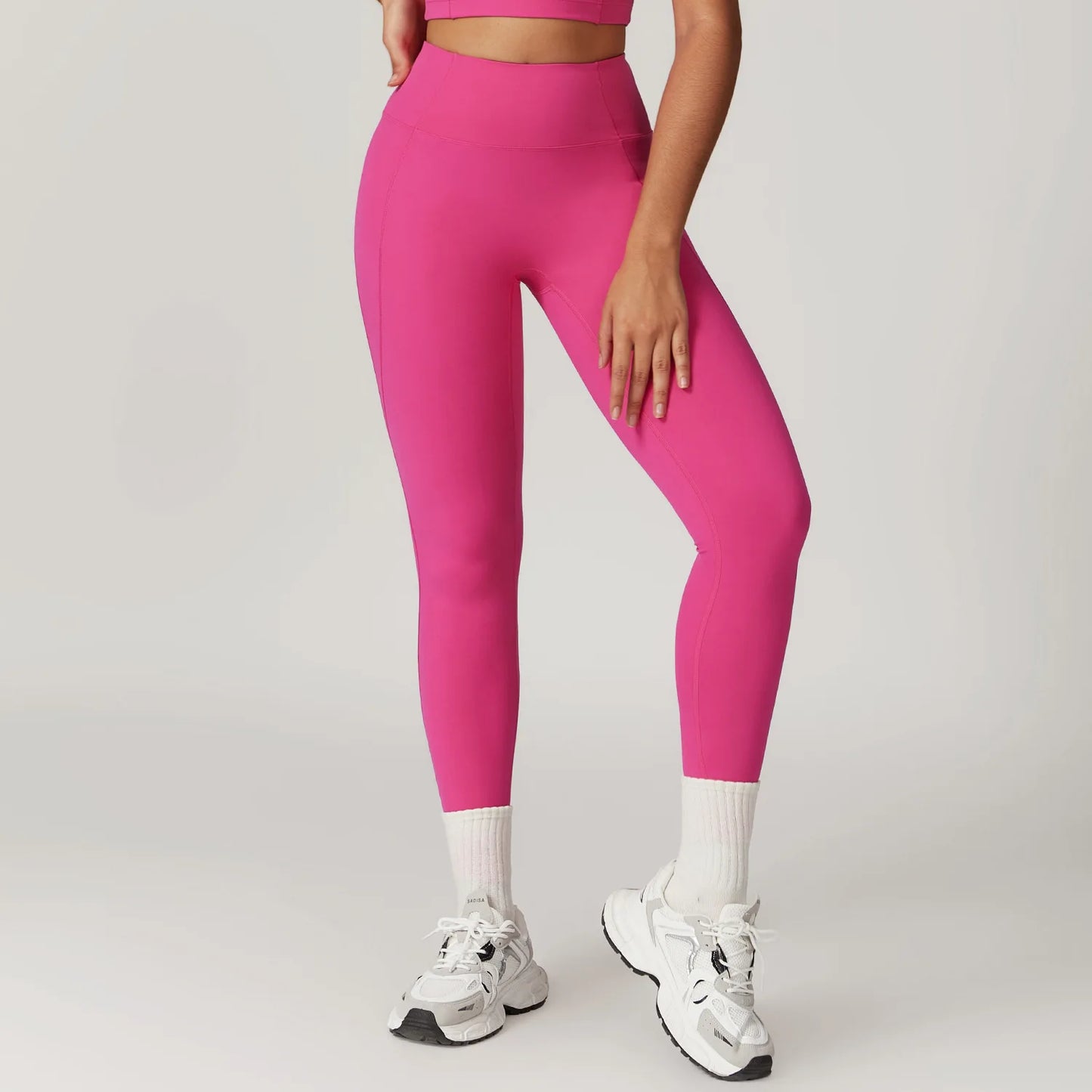 Breathable High Waist Workout Gym Leggings Magenta