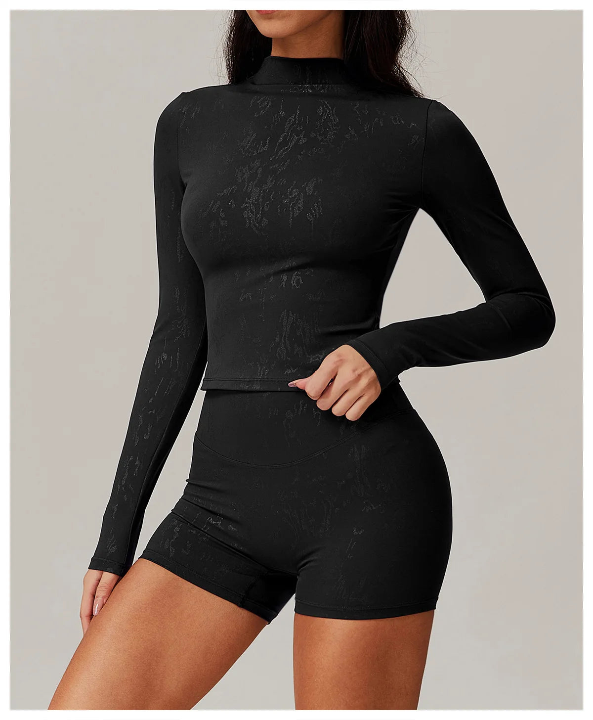 Printed Long Sleeved Sports Workout Top