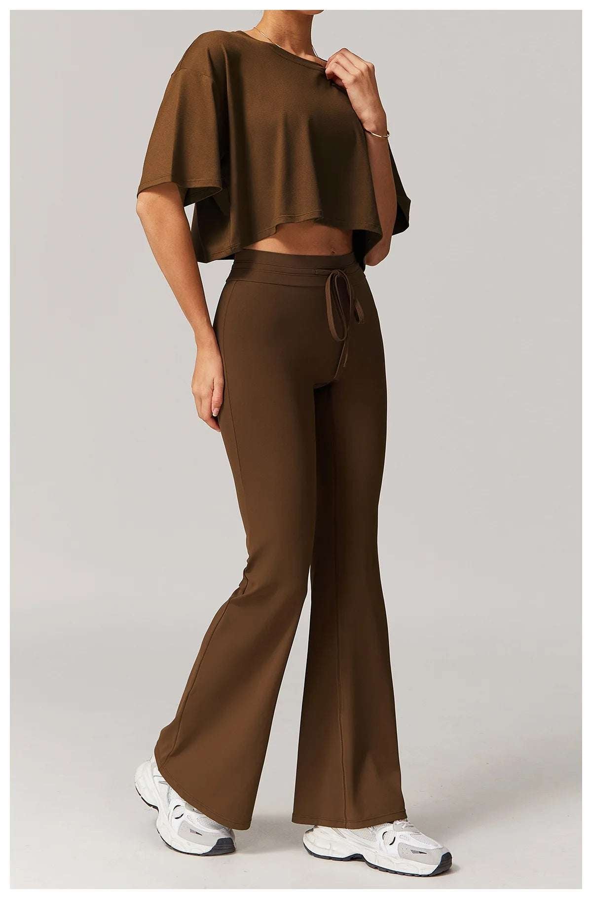 Wide Leg Bell-bottoms drawstring Sports Leggings