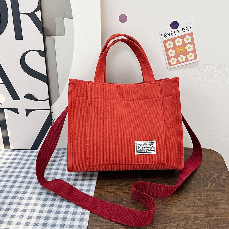 Women's Canvas Casual Tote Bag Red