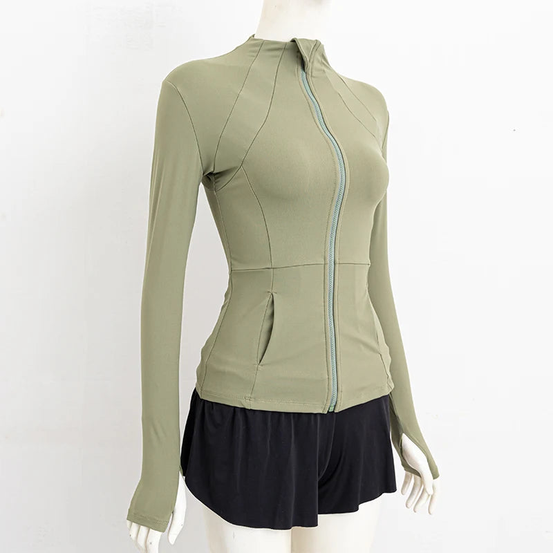 Long-sleeved zipper Fitness Running gym Top Jacket