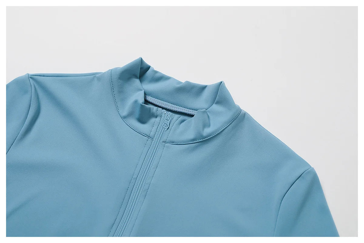 Long sleeved zipper Gym Workout jacket