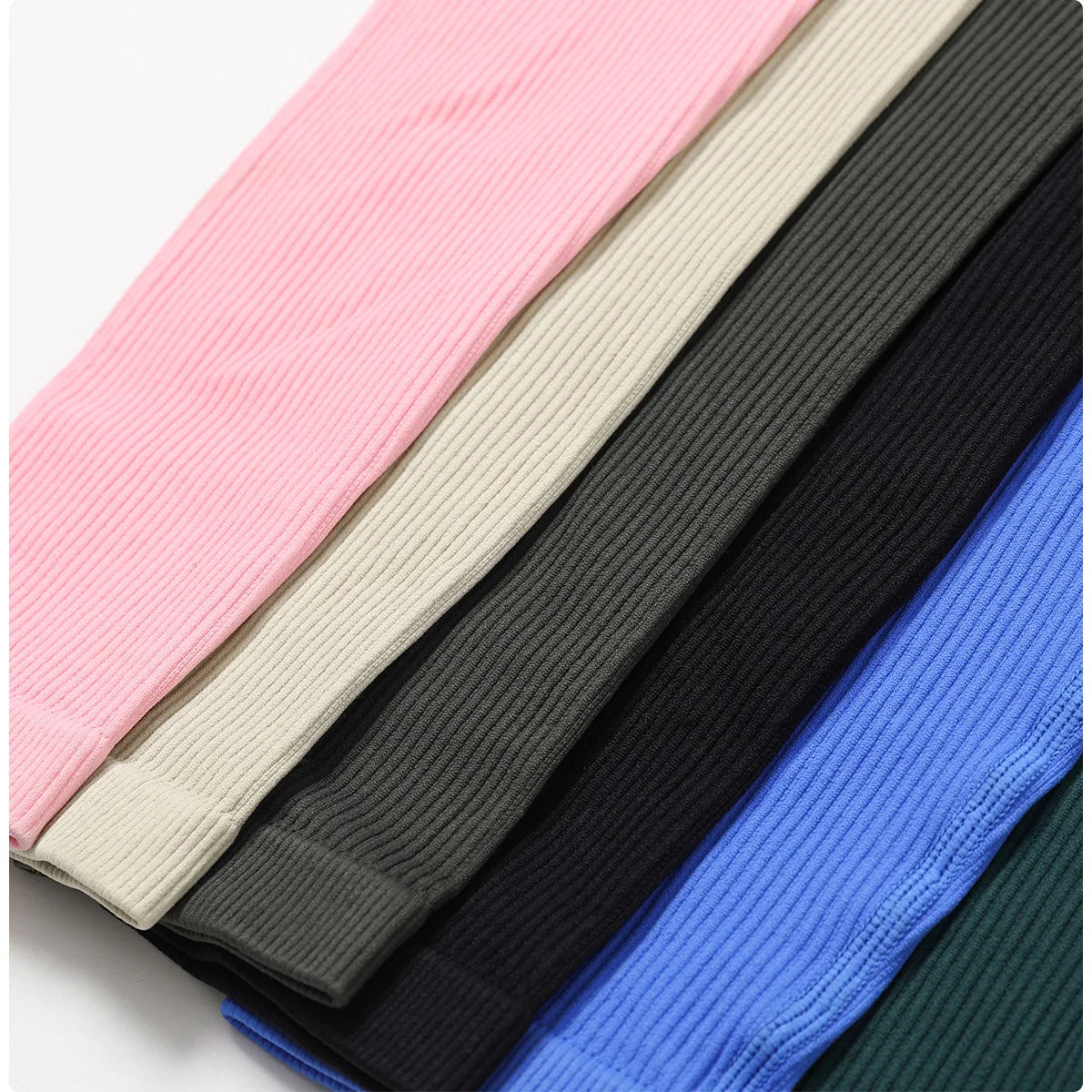 Seamless One Piece Ribbed Workout yoga bodysuit