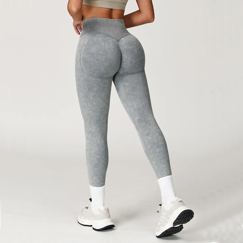 Seamless Yoga Sports High Waist Ribbed Gym leggings