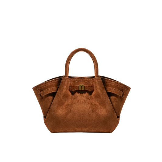 Retro faux suede Tote Handbag