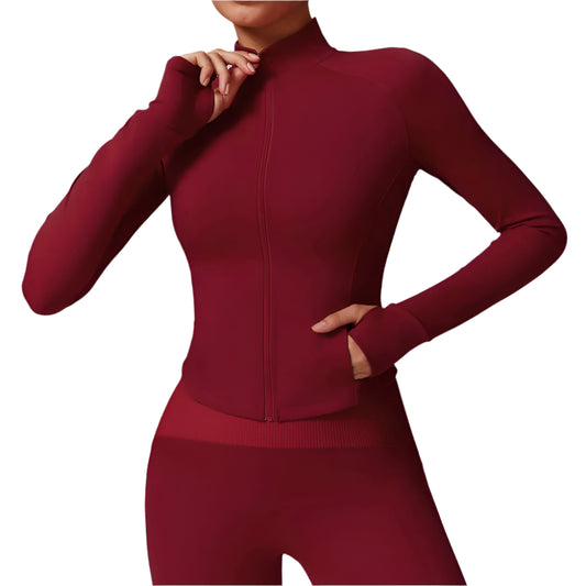 Women's Zipper Long Sleeved Fitness Gym Jacket
