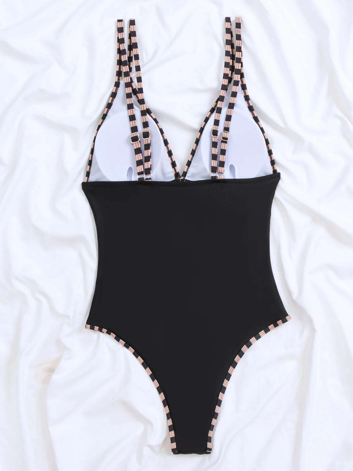 Plunge Neck One Piece Swimsuit