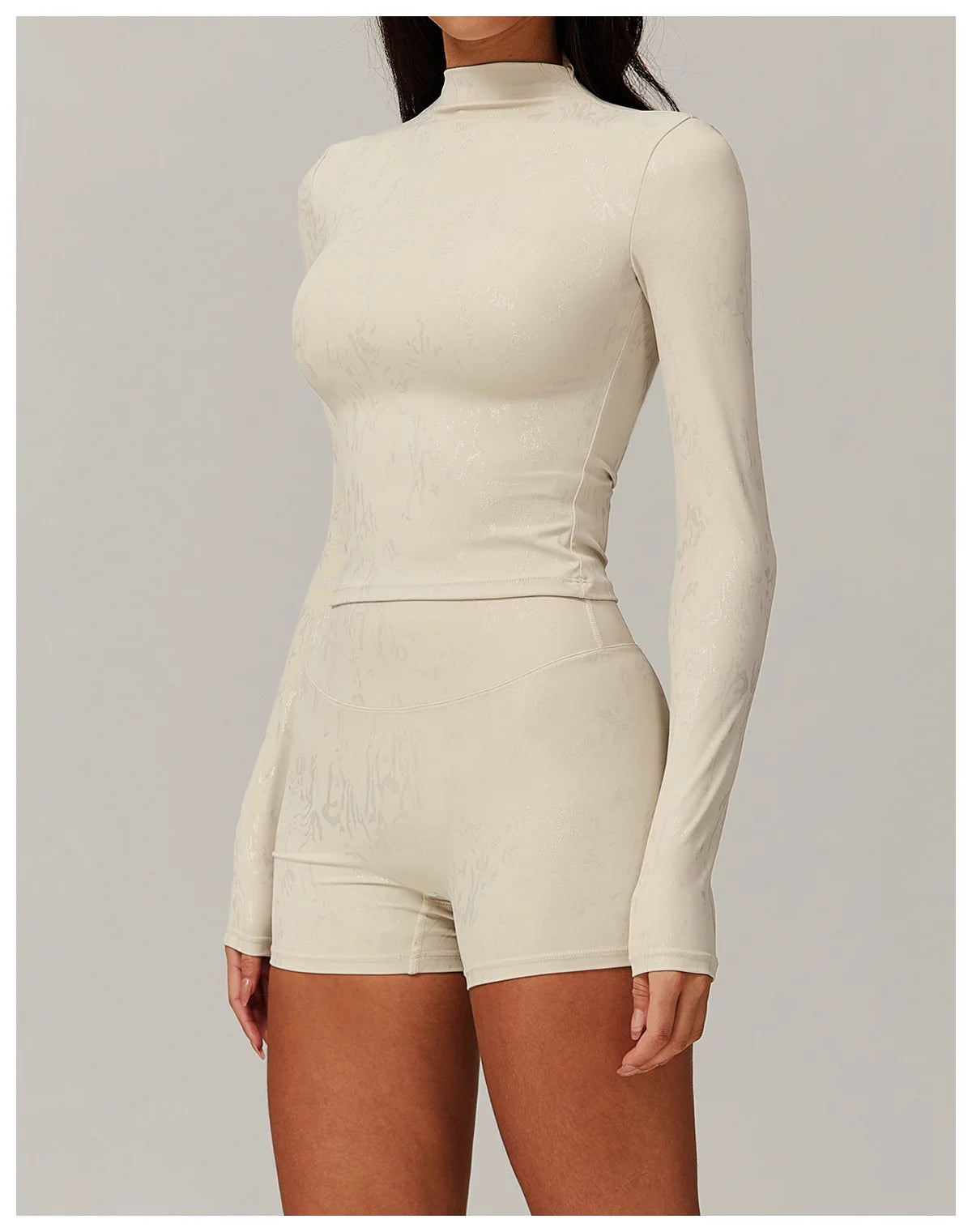 Printed Long Sleeved Sports Workout Top