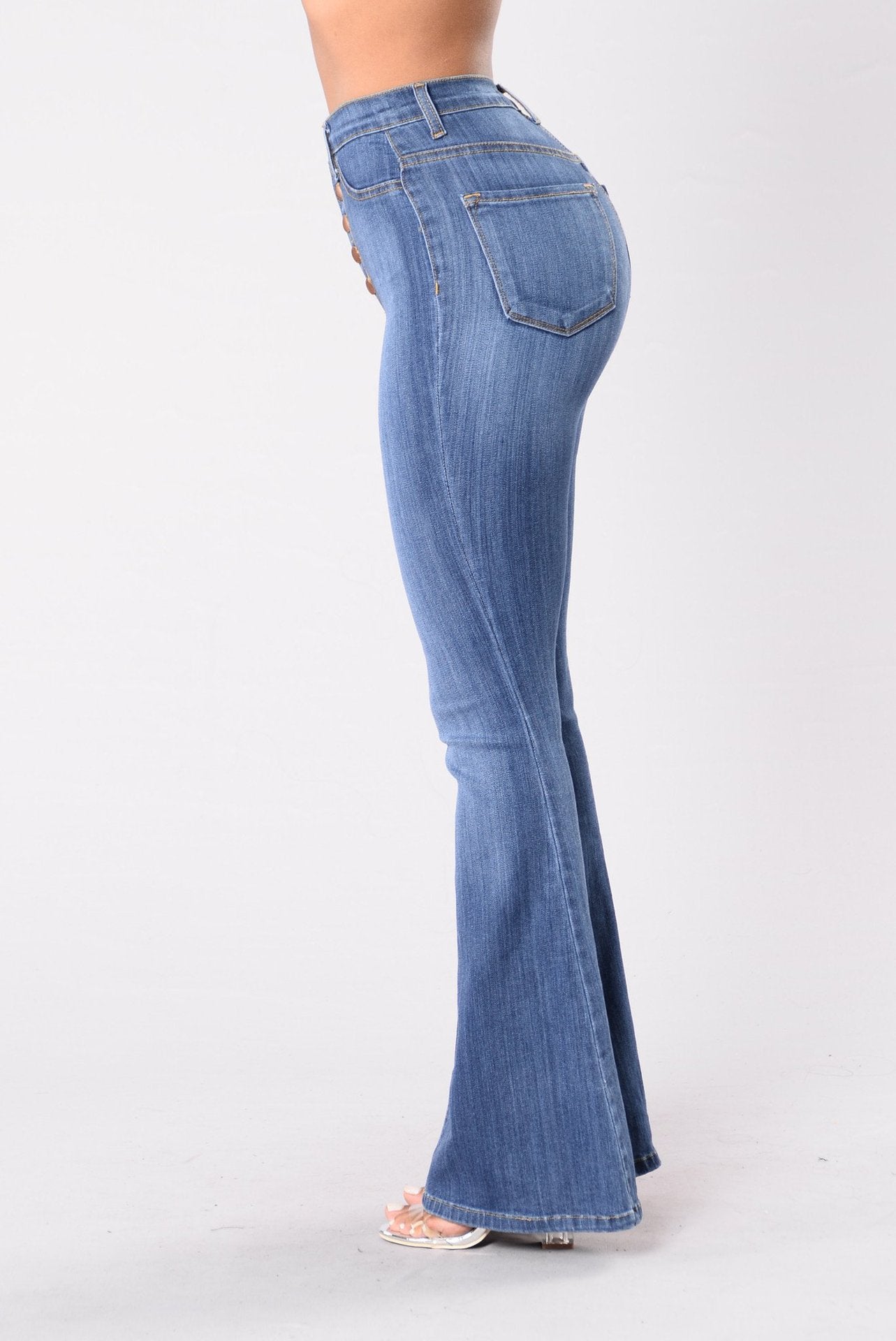 Women High Waist Flare Jeans
