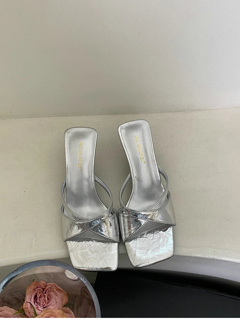 Slope medium Heel Open Toe Sandals