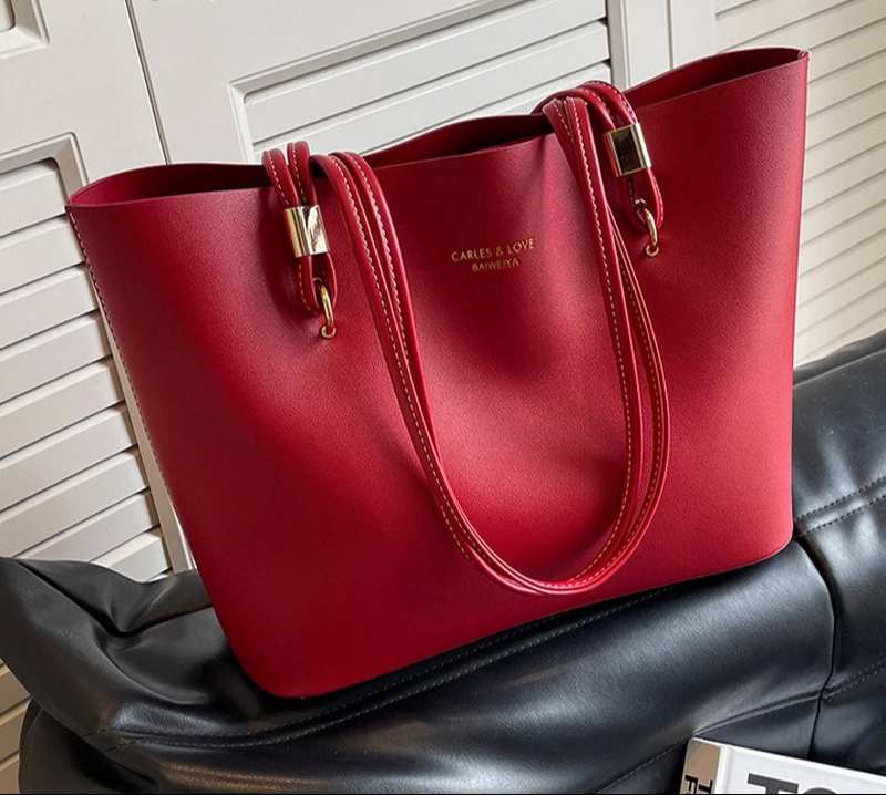 PU Leather large Tote Handbag