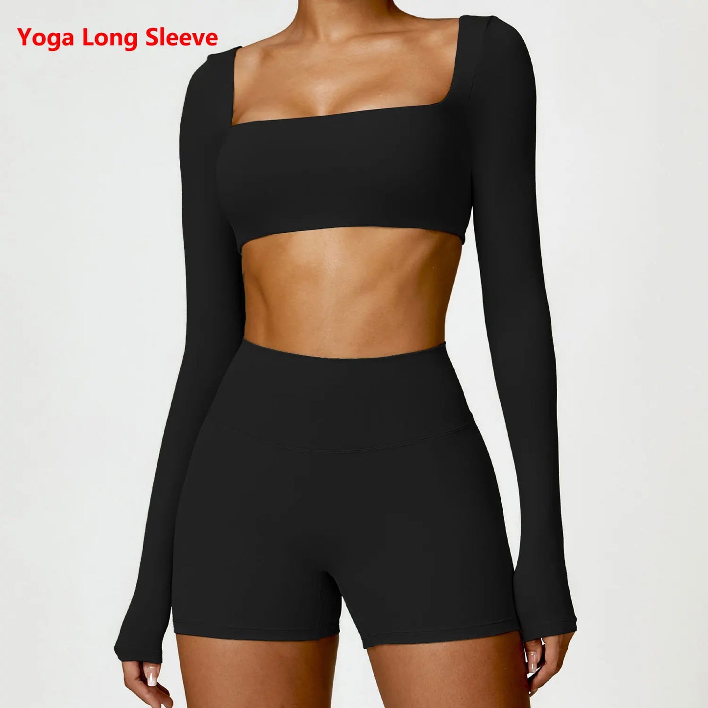 Long sleeved Fitness Gym Workout Top Advanced Black