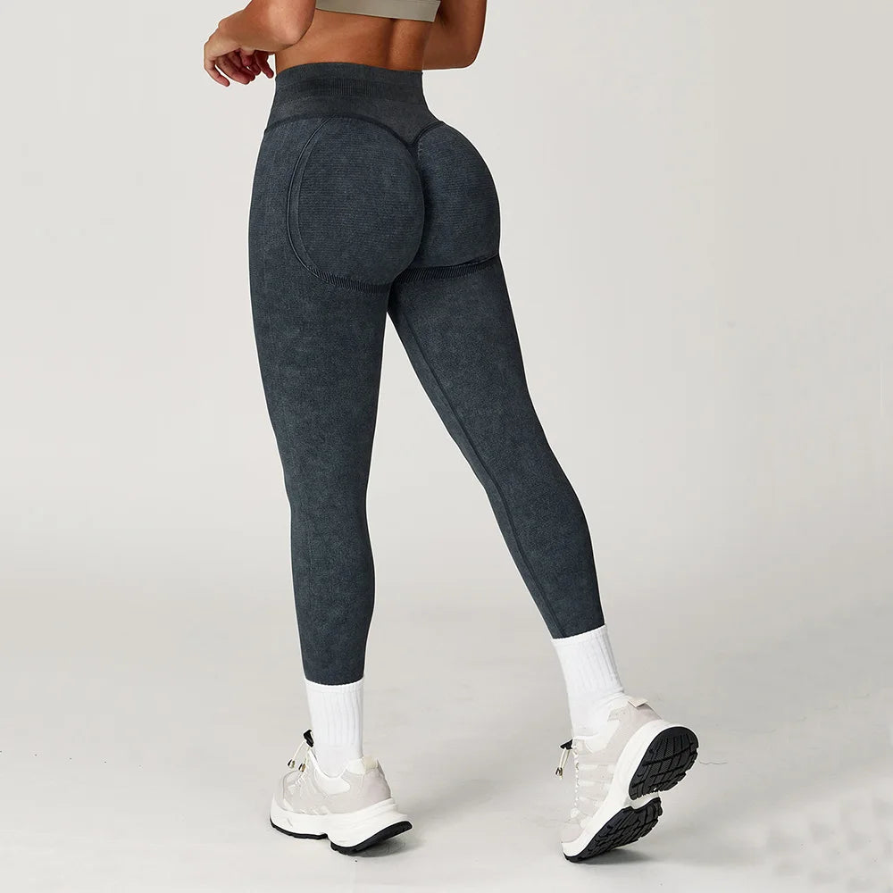 Seamless Yoga Sports High Waist Ribbed Gym leggings