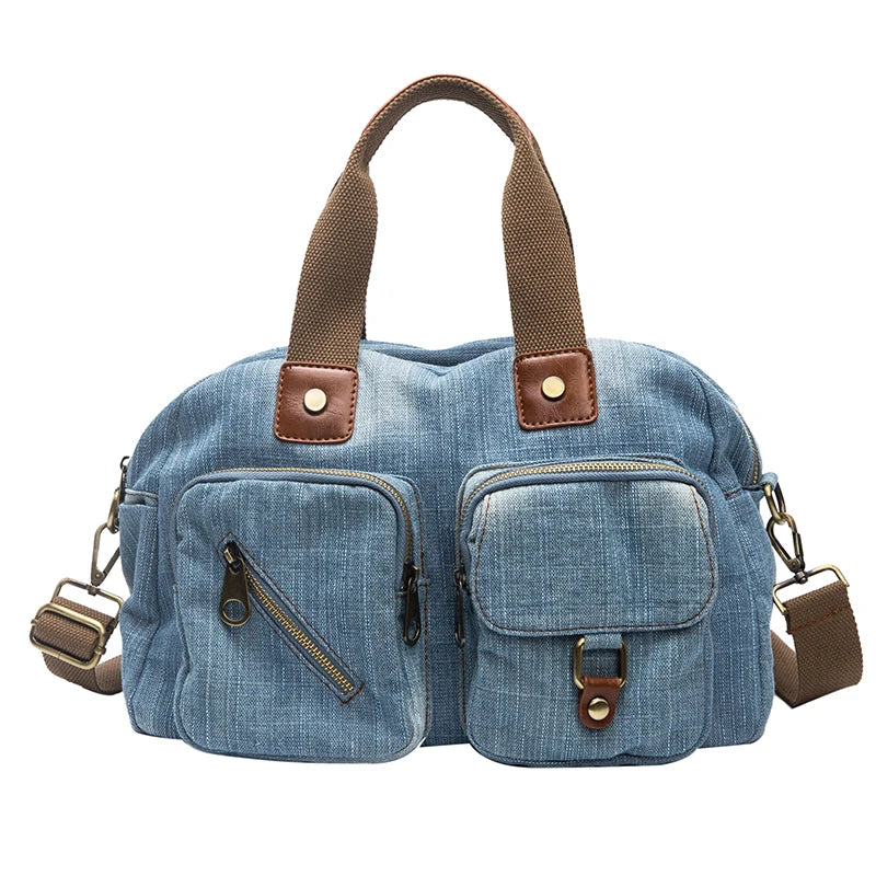Light dark Blue Denim Handbag