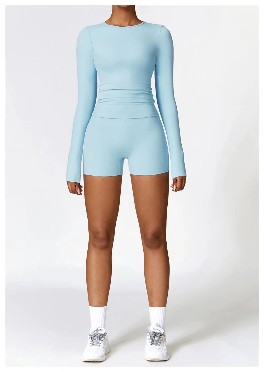 Long Sleeve round neck Running Fitness Gym crop top