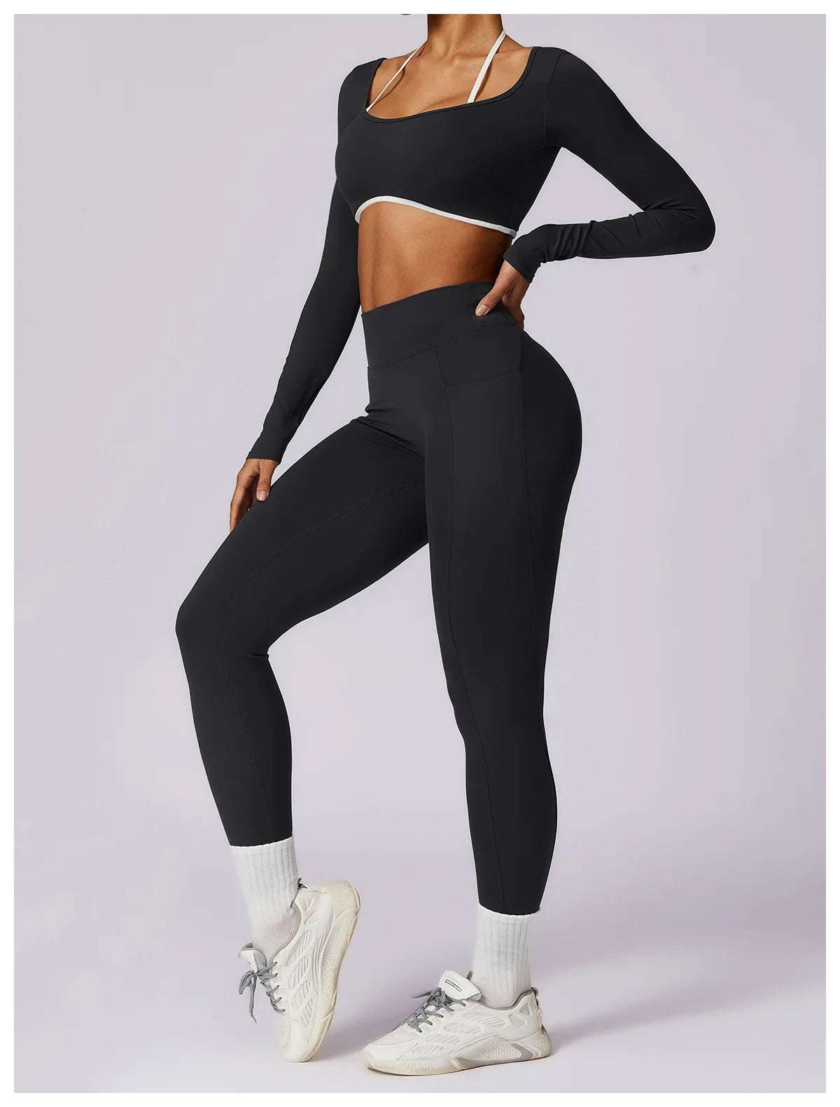 Long Sleeve open back Yoga Workout Fitness Top