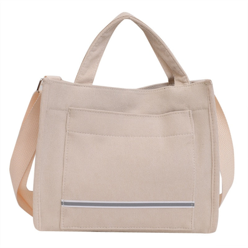 Women's Canvas Casual Tote Bag White E