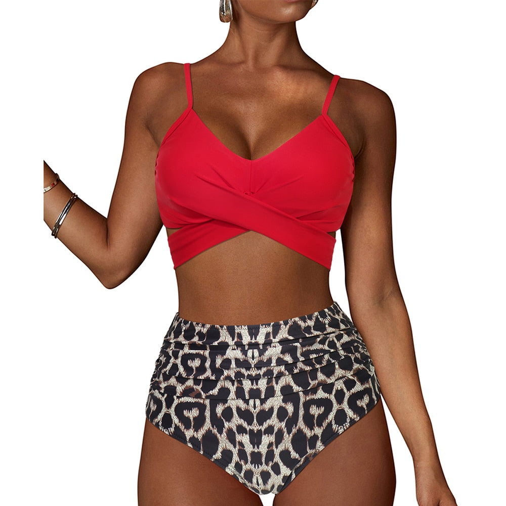 New High Waist Push Up Brazilian Bathing Suits B4087RP