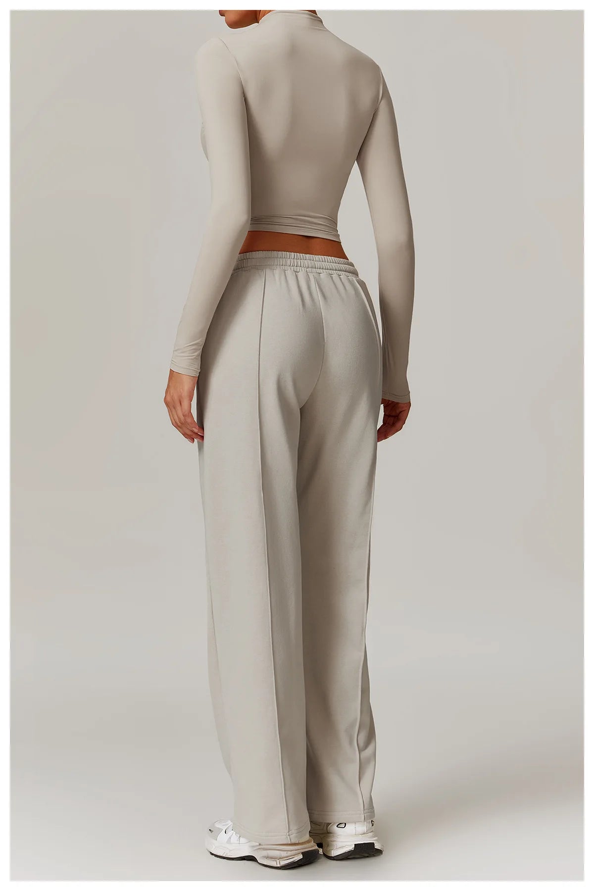 High Neck Long Sleeve Fitness Gym Sports Top