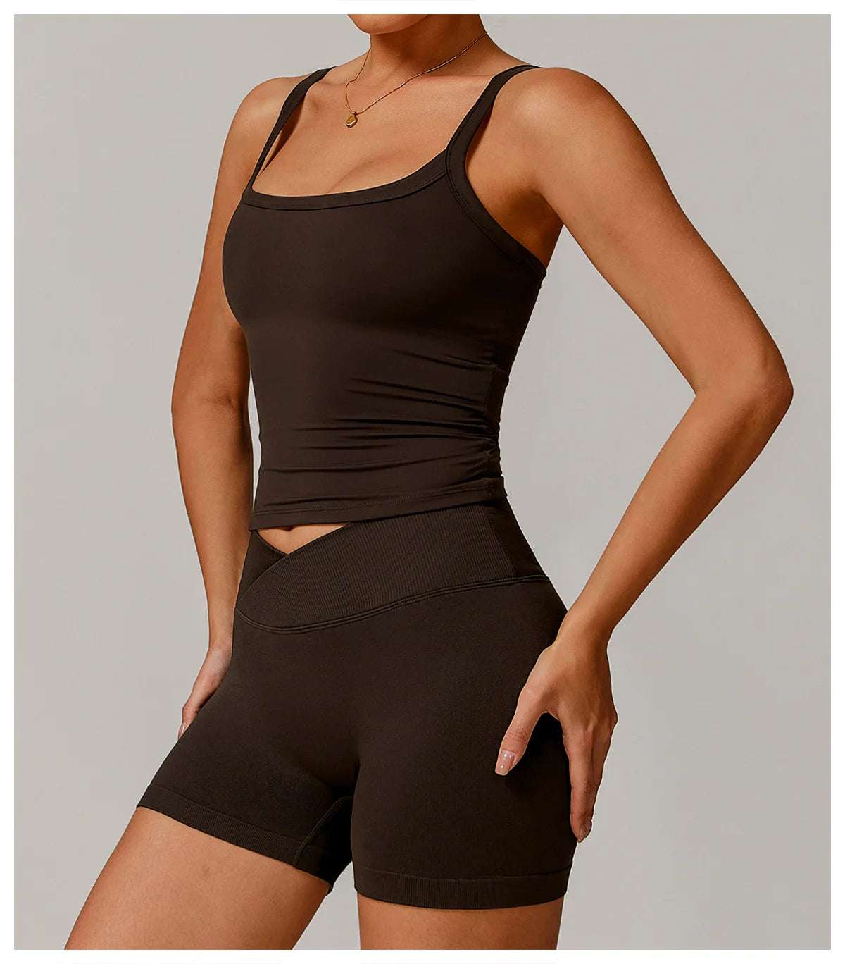 Push Up square neck Sports gym Top