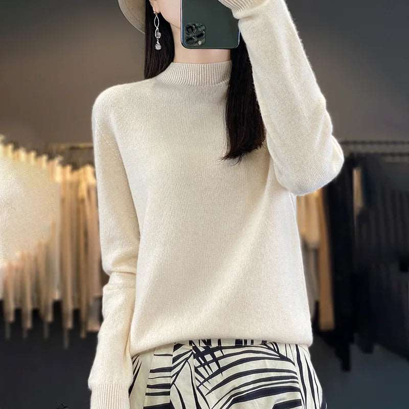 100% Merino Wool Sweater Women Knitwear