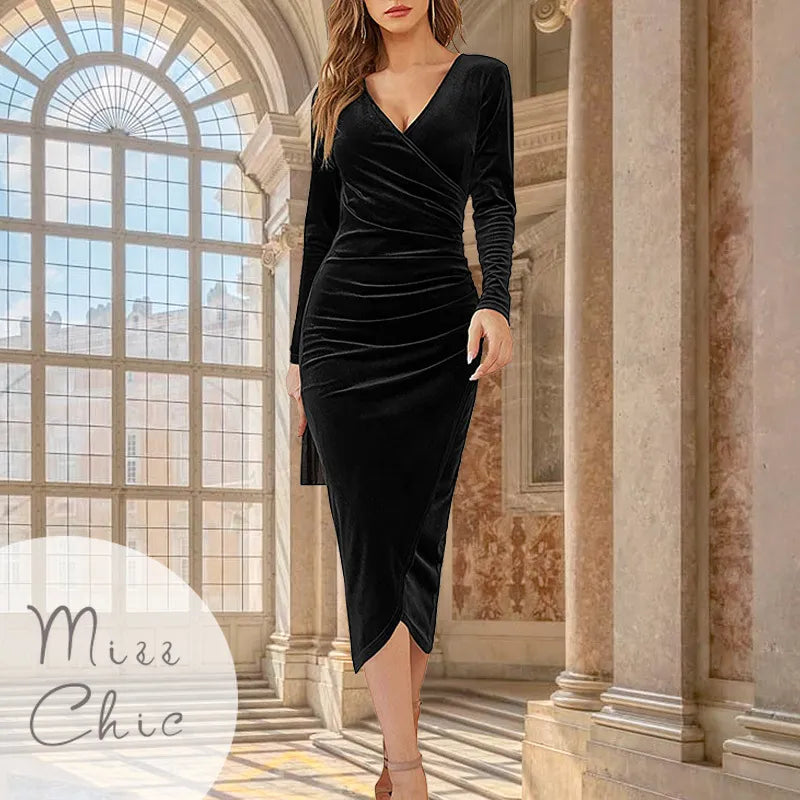 Velvet Bodycon Midi Dress