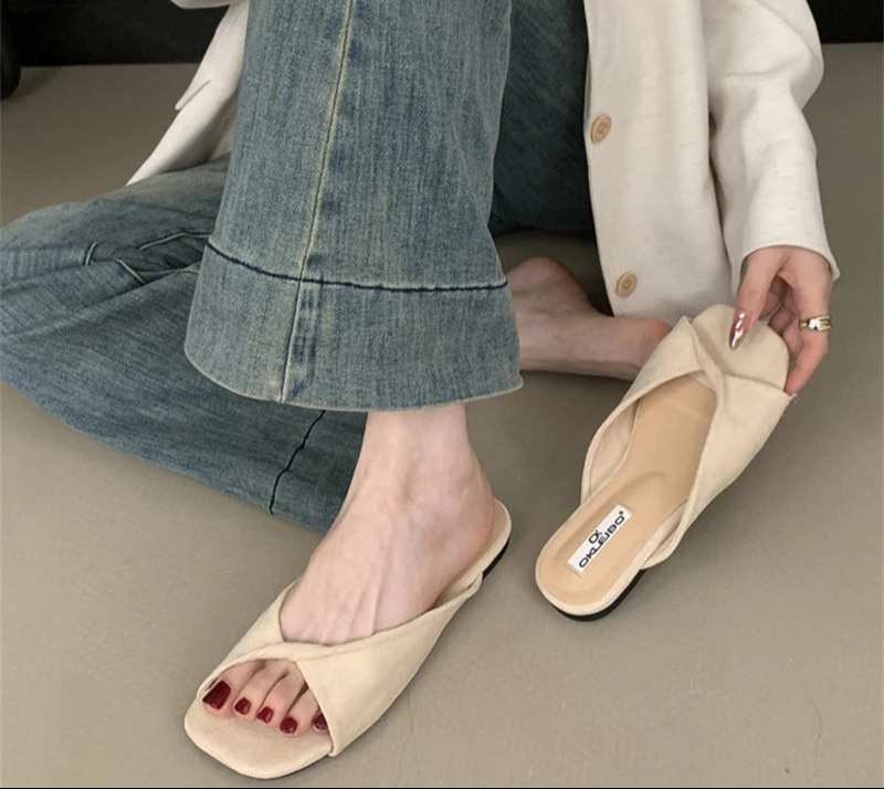 Open Toe pastel Color flat Sandals