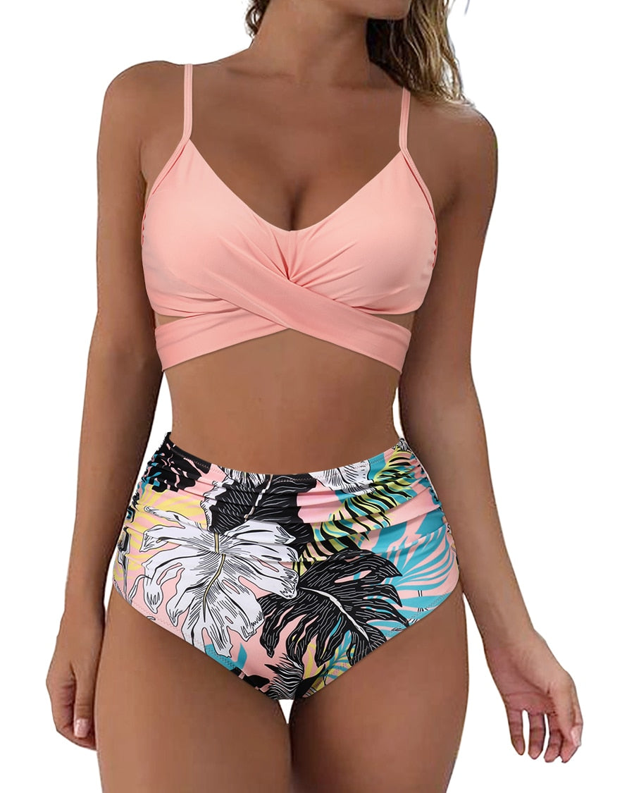New High Waist Push Up Brazilian Bathing Suits B4087-21