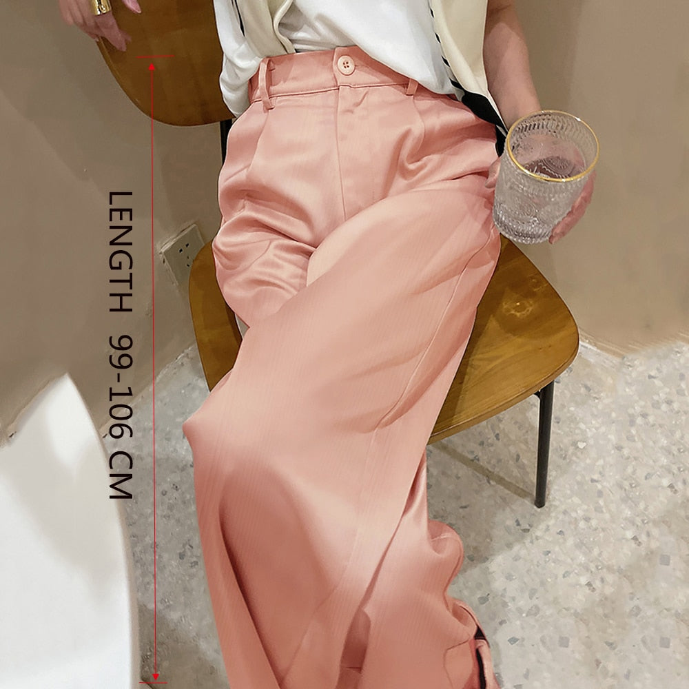 Satin Women's Pants Regular-SkinPink