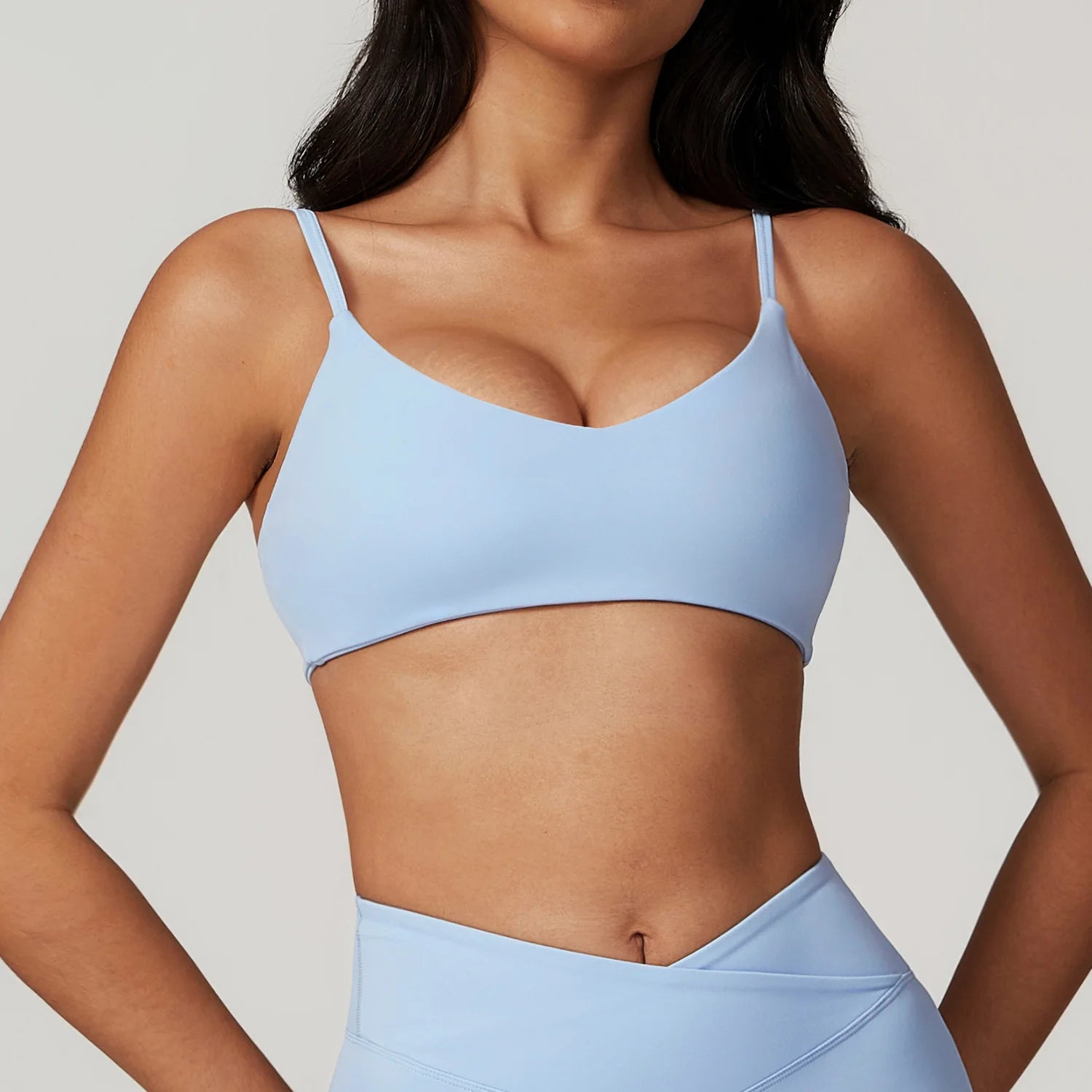 Push Up Sports workout Bra Sky Blue
