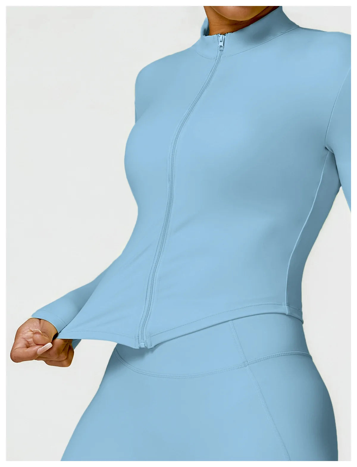 Long sleeved zipper Gym Workout jacket