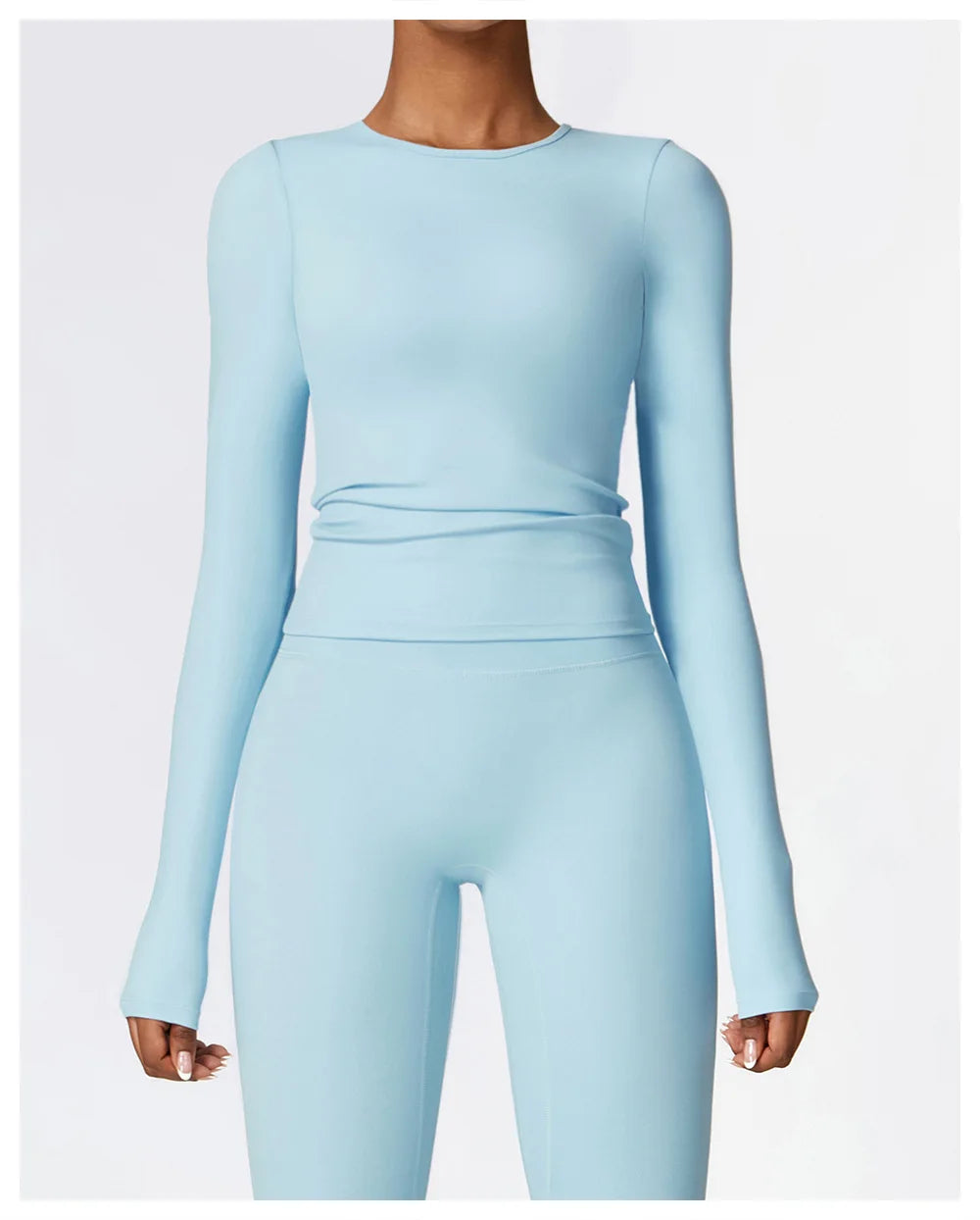 Long Sleeve round neck Running Fitness Gym crop top