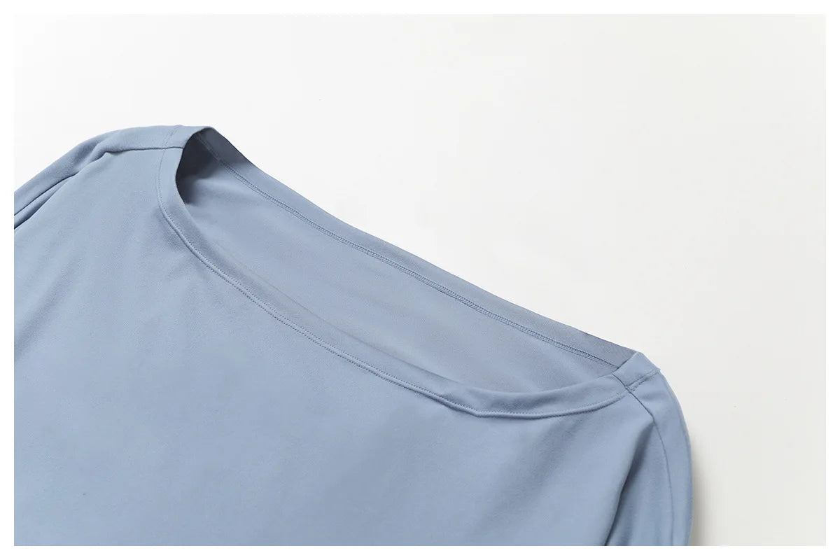 Long Sleeve off Shoulder Bat Sleeve Gym Yoga top