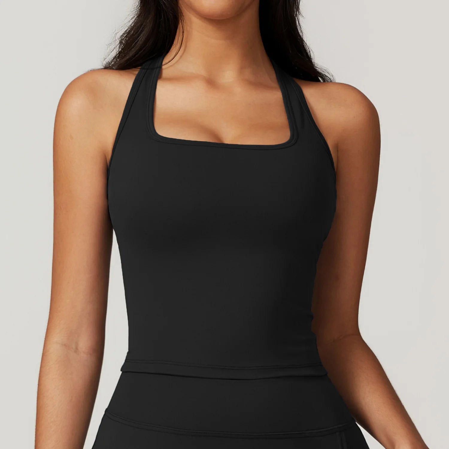 Halter neck Sports Bra Top Advanced Black