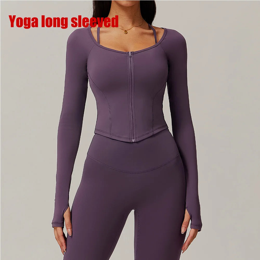 Long Sleeve Gym Workout Running Gym top Grape Purple