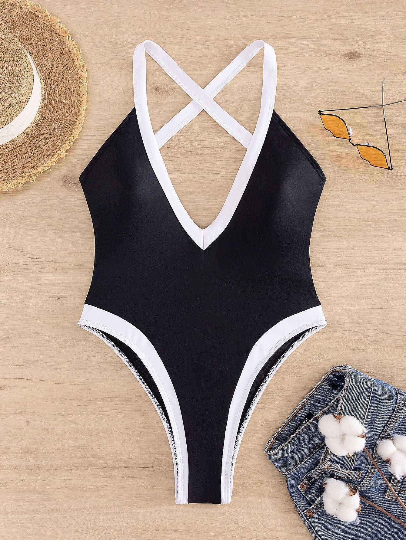 Women Sexy Deep V-neck Swimsuit