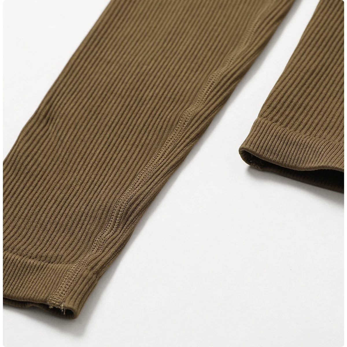 Seamless One Piece Ribbed Workout yoga bodysuit