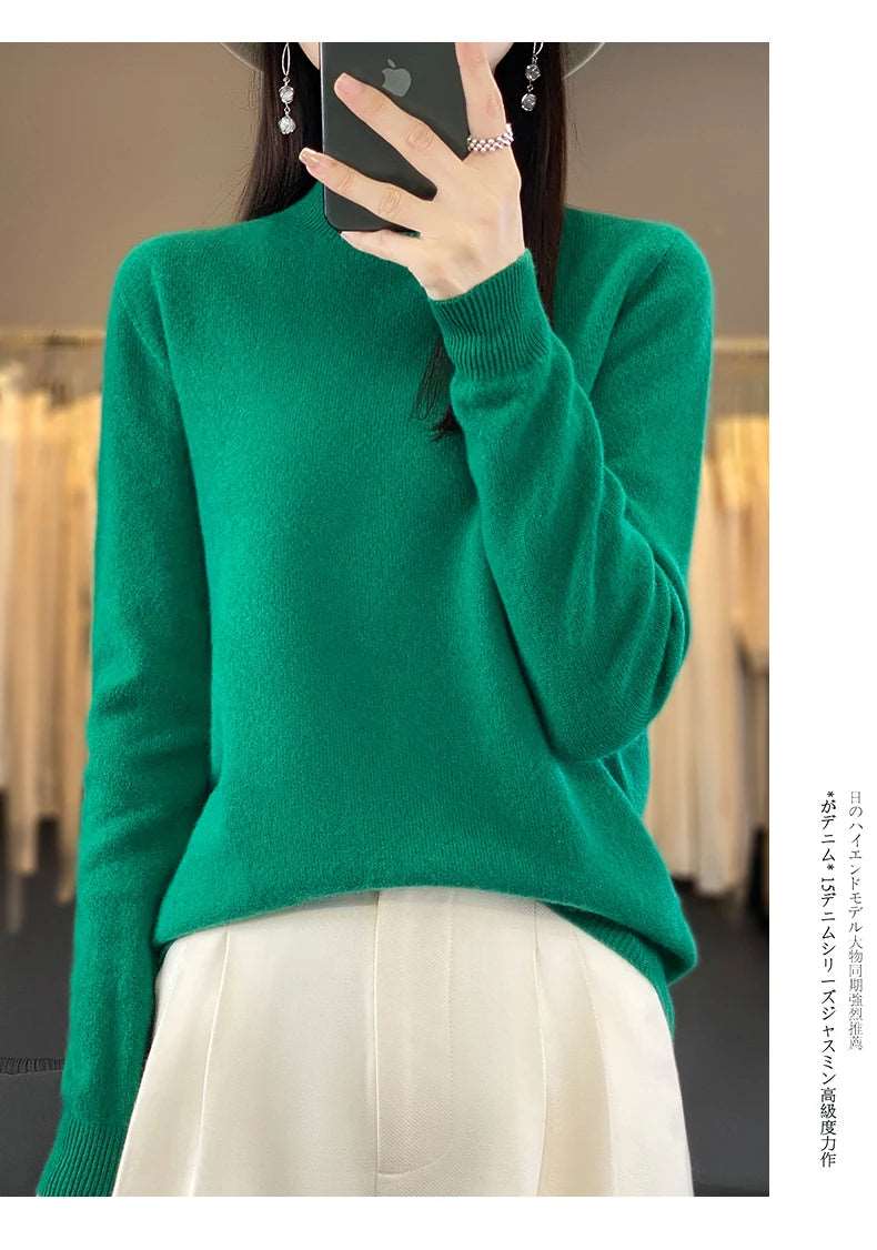 100% Merino Wool Sweater Women Knitwear