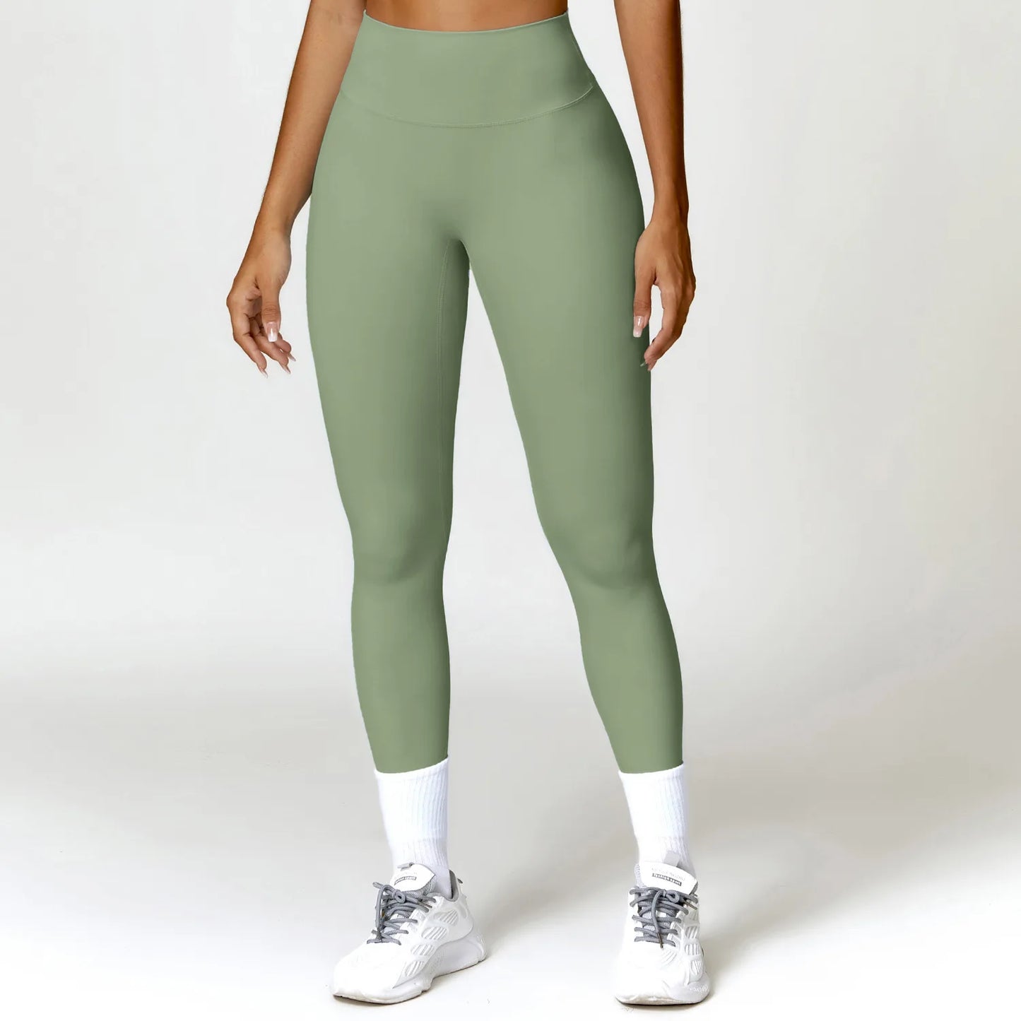 High Waist Push Up Scrunch Butt gym leggings Basil green