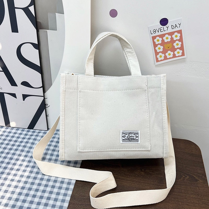 Women's Canvas Casual Tote Bag White