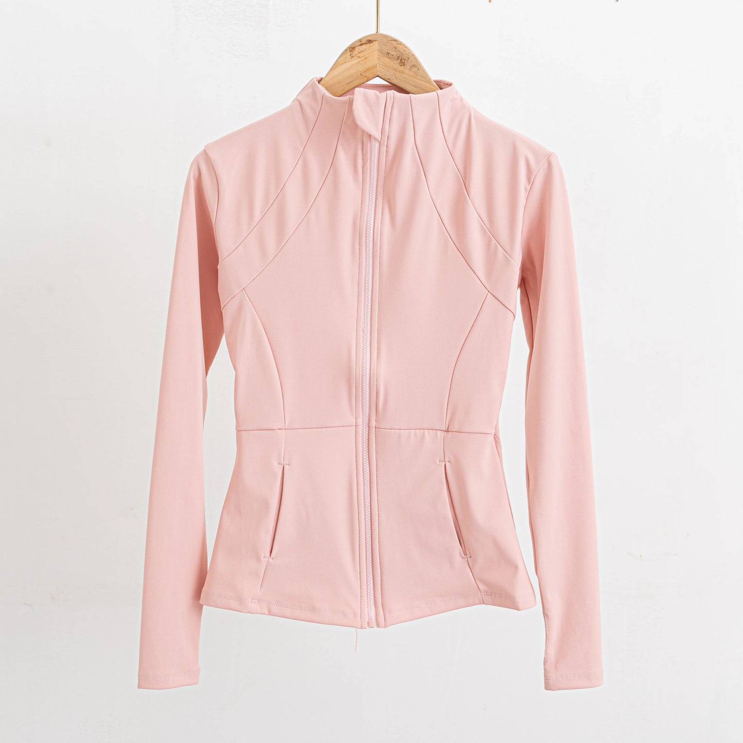 Long-sleeved zipper Fitness Running gym Top Jacket Pink