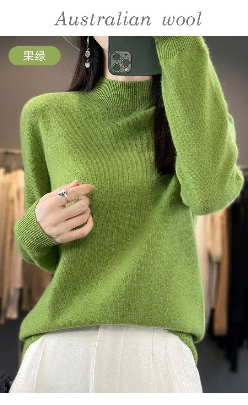 100% Merino Wool Sweater Women Knitwear