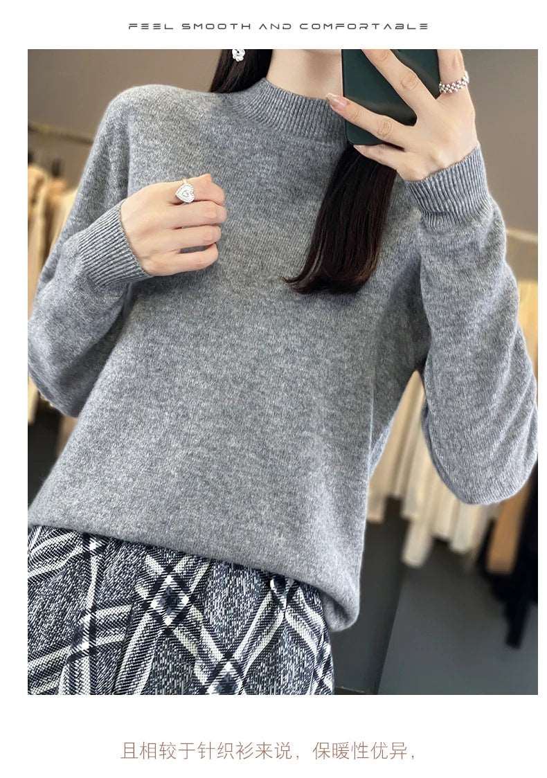 100% Merino Wool Sweater Women Knitwear