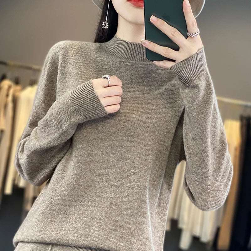 100% Merino Wool Sweater Women Knitwear
